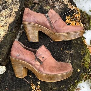 Y2K Born Leather Heeled Clogs Women’s Size 9.5 / 41 Brown